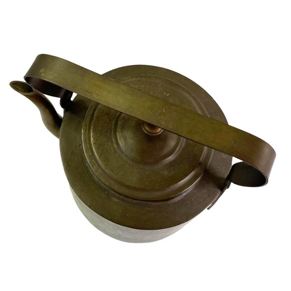Vintage Old Copper Kettle Coffee / Teapot Heavy 7.25" x 9" Handmade - Picture 4 of 8